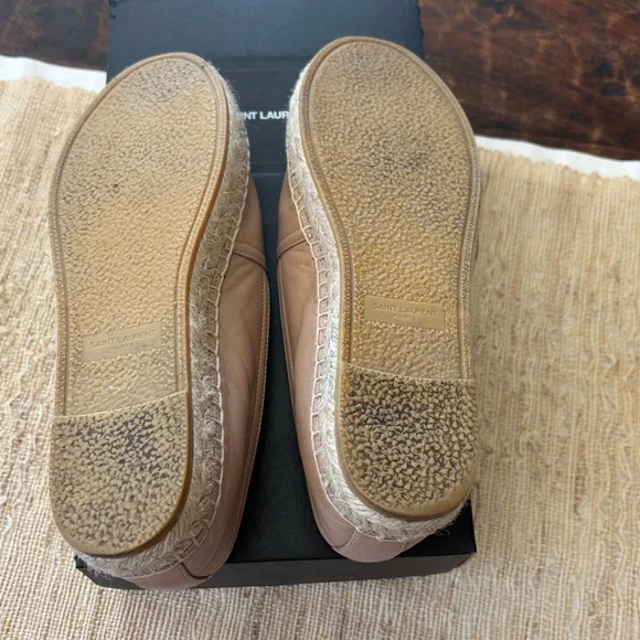 Saint Laurent nude Nappa Vendome Leather Espadrille Slip-Ons - Picture 5 of 7